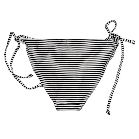 NWT H&M Black And White Striped Side Tie Low Rise Bikini Bottom US 10 - Picture 2 of 4